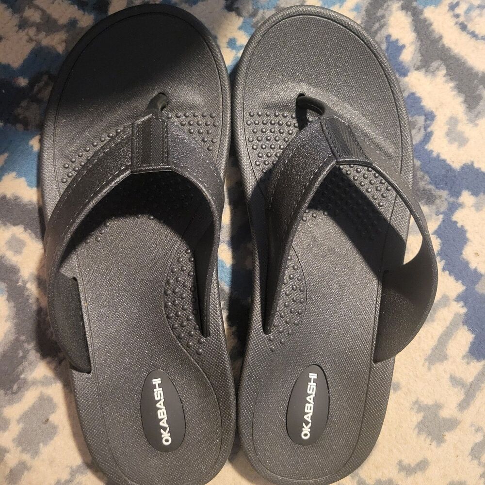 Okabashi Men's Black Surf Flip Flops Sandals ML. 6.5-7.5‎